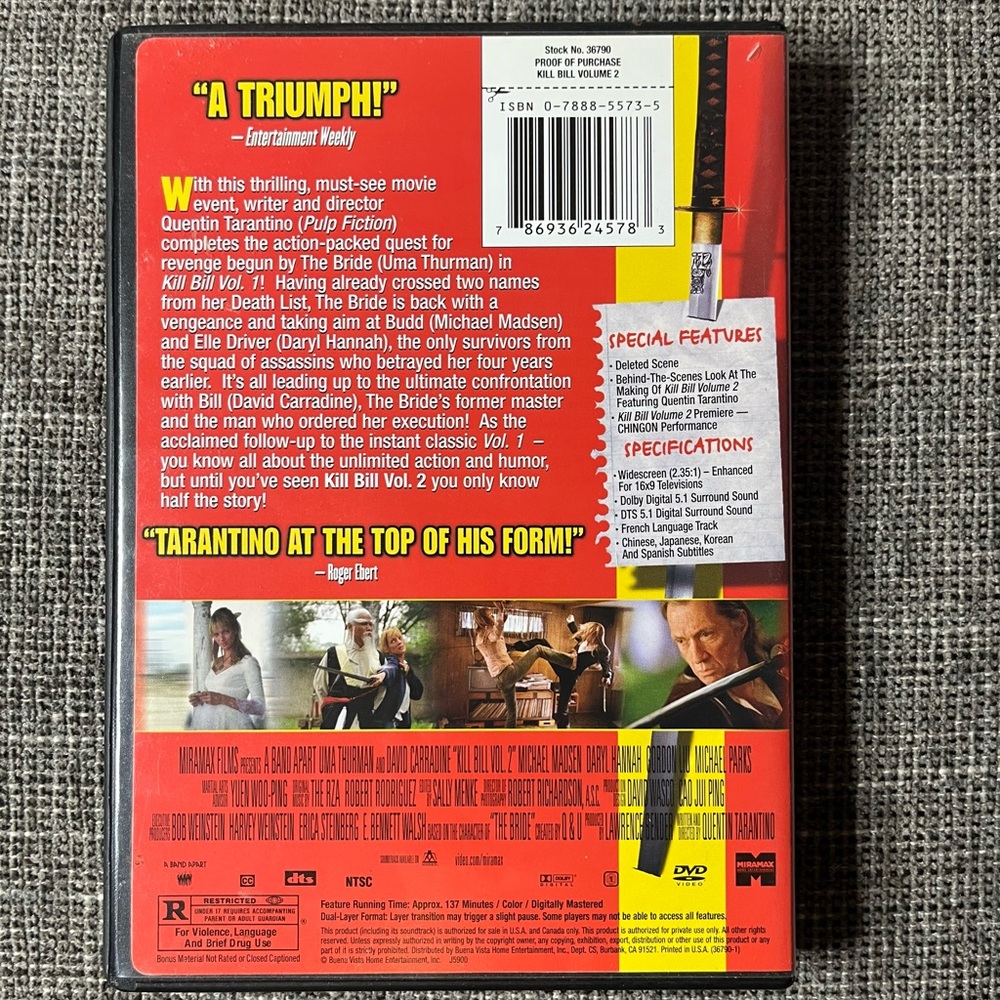 Kill Bill Volume 2 DVD Movie - Picture 3 of 3